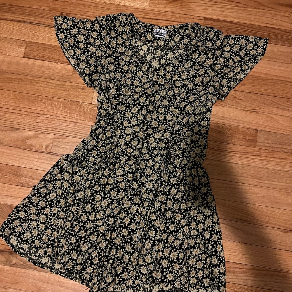 Basic Editions Black floral romper